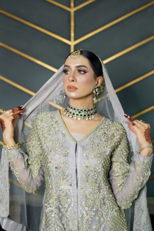 3-Piece Hand Embroidered Bridal Organza Suit – BR-OGZ-03