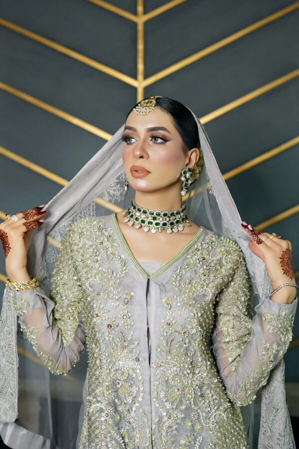 3-Piece Hand Embroidered Bridal Organza Suit – BR-OGZ-03